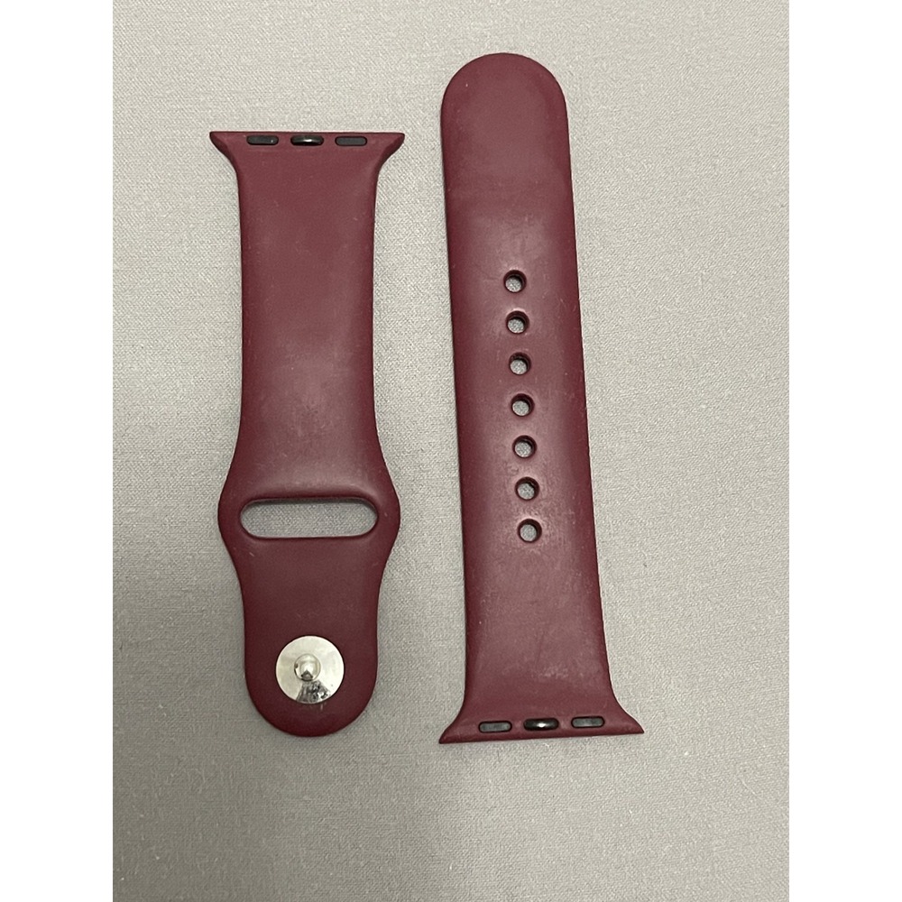 Lot of 4 Silicone Sport Bands for Apple Watch Navy Blue White Sky Blue Burgundy - Picture 5 of 5